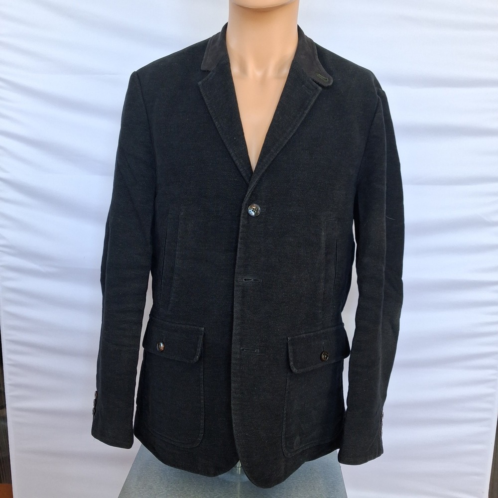 Ted Baker London Mole Jacket Mens 5 Black Cotton Blazer Field Coat TA3M GJ30